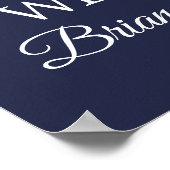 ひまわり赤ちゃん素朴シャワー海軍ウェルカムサイン ポスター (角)