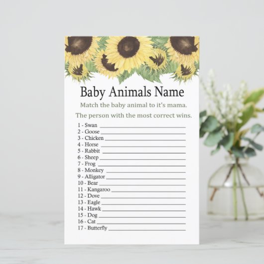 ひまわり赤ん坊の動物の名前ゲーム (スタンド正面)