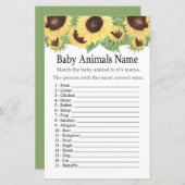 ひまわり赤ん坊の動物の名前ゲーム (正面/裏面)