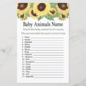 ひまわり赤ん坊の動物の名前ゲーム (正面)