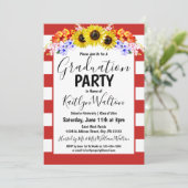 ひまわり赤ストライプ卒業パーティー 招待状 (スタンド正面)