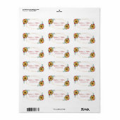 ひまわり赤バラ幾何学模様金ゴールドアドレス ラベル (フルシート)