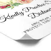 ひまわり赤ピンクフローラカボチャ社会距離 ポスター (角)