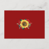 ひまわり赤フローラ幾何学結婚披露宴 エンクロージャーカード (裏面)