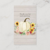 ひまわり赤面ピンクフローラかぼちゃおむつラッフル 名刺 (裏面)