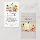 ひまわり赤面ピンクフローラかぼちゃおむつラッフル 名刺 (正面/裏面)