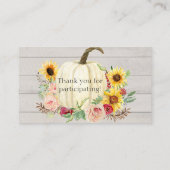 ひまわり赤面ピンクフローラかぼちゃブックリクエスト 名刺 (裏面)