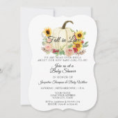 ひまわり赤面ピンクフローラカボチャベビーガール 招待状 (正面)