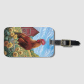 ひまわり農場の絵を描鶏 ラゲッジタグ (正面横)