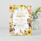 ひまわり農場動物サマーベビーシャワー 招待状 (スタンド正面)