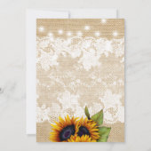 ひまわり農家のバーラップとレースの誕生日パーティー 招待状 (裏面)