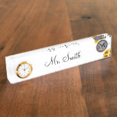 ひまわり退役軍人机用ネームプレート デスクネームプレート (側面)