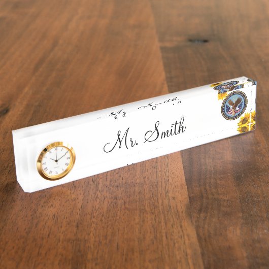 ひまわり退役軍人机用ネームプレート デスクネームプレート (側面)