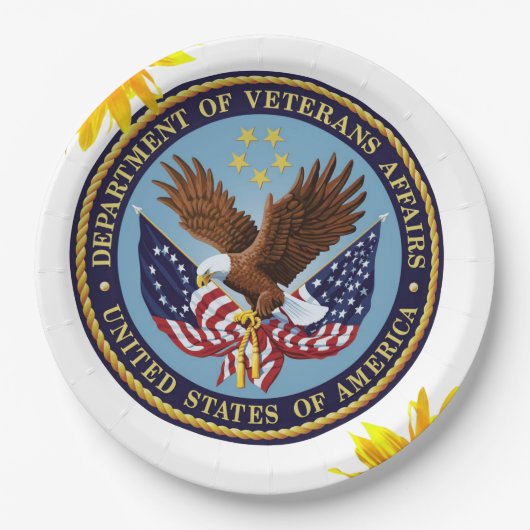 ひまわり退役軍人紙プレート ペーパープレート (正面)