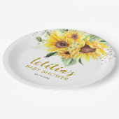 ひまわり途中ベビーシャワー紙プレート ペーパープレート (アングル)