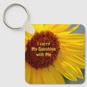 ひまわり運が私の太陽のパーソナライズされた光 キーホルダー (正面)