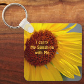 ひまわり運が私の太陽のパーソナライズされた光 キーホルダー (正面)