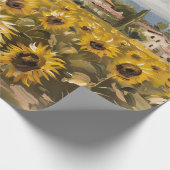 ひまわり野印象派絵を描の切り離し ラッピングペーパー (角)