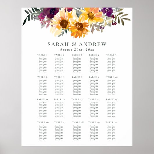 ひまわり野結婚花フローラ座席表 ポスター (正面)