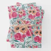 ひまわり野花水彩花模様 ラッピングペーパーシート (インサイチュ)