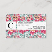 ひまわり野花水彩花模様 名刺 (裏面)