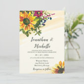 ひまわり野草フローラ結婚クリスチャン 招待状 (スタンド正面)