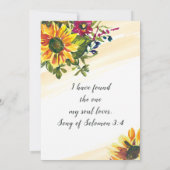 ひまわり野草フローラ結婚クリスチャン 招待状 (裏面)