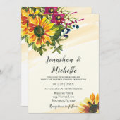 ひまわり野草フローラ結婚クリスチャン 招待状 (正面/裏面)