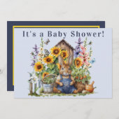 ひまわり野草園うさぎ赤ちゃんシャワー 招待状 (正面/裏面)