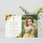 ひまわり金ゴールドアーチ最初の聖体拝領写真 招待状 (スタンド正面)