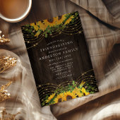 ひまわり金ゴールドストリングライト素朴フレンドシップ 招待状