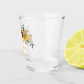 ひまわり金ゴールドパーソナライズされたフローラ花 ショットグラス (右)