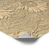 ひまわり金ゴールドフローラシックデザインデクページ ポスター (角)