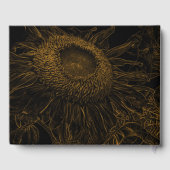 ひまわり金ゴールドブラックフローラアートエレガント ゲストブック (裏面)