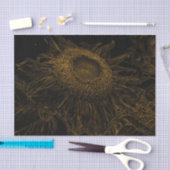 ひまわり金ゴールドブラックフローラアートデコパージュ 薄葉紙 (クラフト)