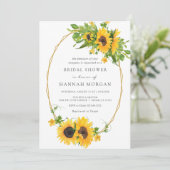 ひまわり金ゴールド幾何学模様ブライダルシャワー 招待状 (スタンド正面)