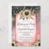 ひまわり金ゴールド水彩リタイア 招待状 (正面)