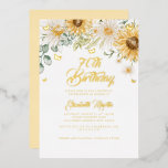 ひまわり金ゴールド蝶70th誕生日パーティー 箔招待状<br><div class="desc">リトルかわいらしベイリー店で誕生日招待状をもっと！</div>