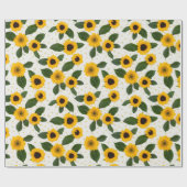 ひまわり開花はっきりしたと黄色 ラッピングペーパー (フラット)