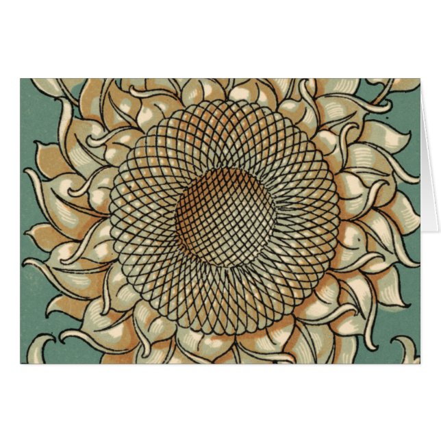 ひまわり開花オンブルーグリーン背景 (正面横)