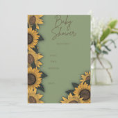 ひまわり開花ベビーシャワー招待状 招待状 (スタンド正面)