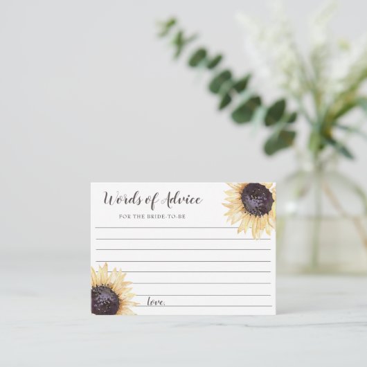 ひまわり開花結婚のアドバイスカード アドバイスカード (スタンド正面)