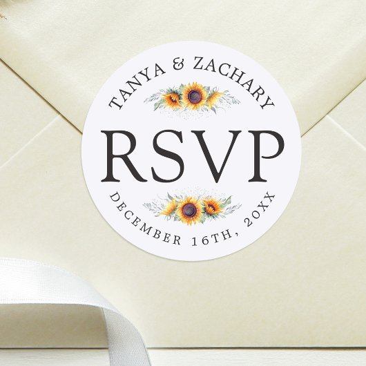 ひまわり開花 |ウェディングRSVP ラウンドシール