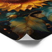 ひまわり開花 – フラワーデジタルアートポスター ポスター (角)