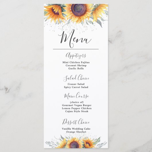 ひまわり開花 | フラワーメニュー メニュー (正面)