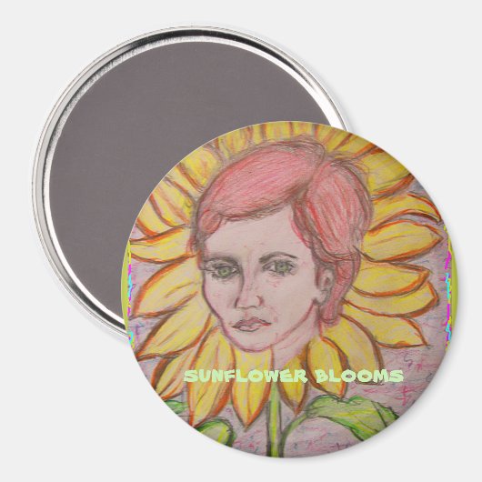 ひまわり開花 マグネット (正面/裏面)