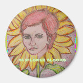 ひまわり開花 マグネット (正面)