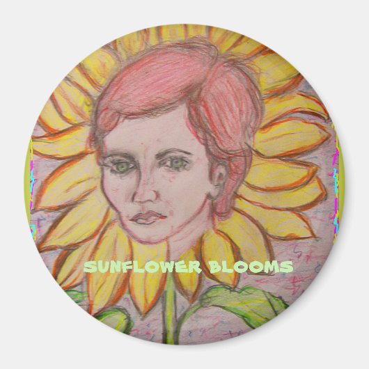 ひまわり開花 マグネット (正面)