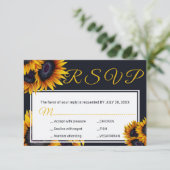 ひまわり開花 |夏の結婚食事オプション 出欠カード (スタンド正面)