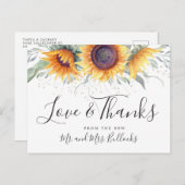ひまわり開花 | 結婚式のお礼 ポストカード (正面/裏面)